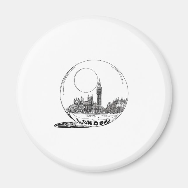 Aimant Londres dans une boule de verre. (Devant)