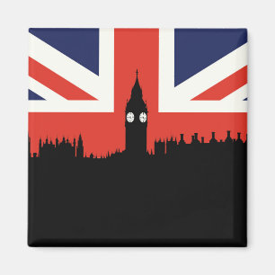 Aimant Londres Skyline   Le drapeau britannique