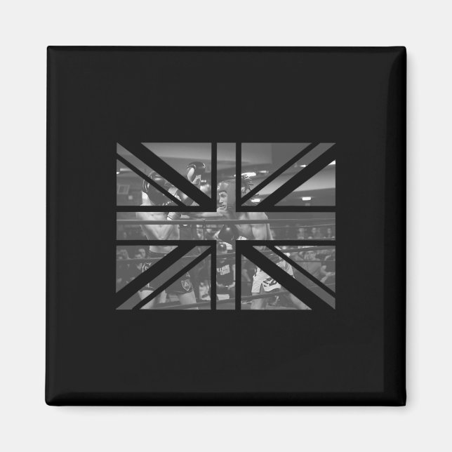 Aimant Londres Souvenir British Drapeau Boxe Match Funky  (Devant)