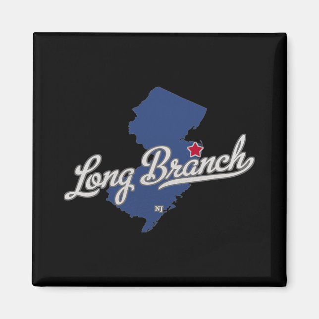 Aimant Long Branch New Jersey Nj Map  (Devant)