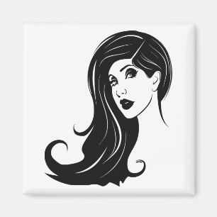 Aimant Long cheveux belle femme de la mode maquillage art
