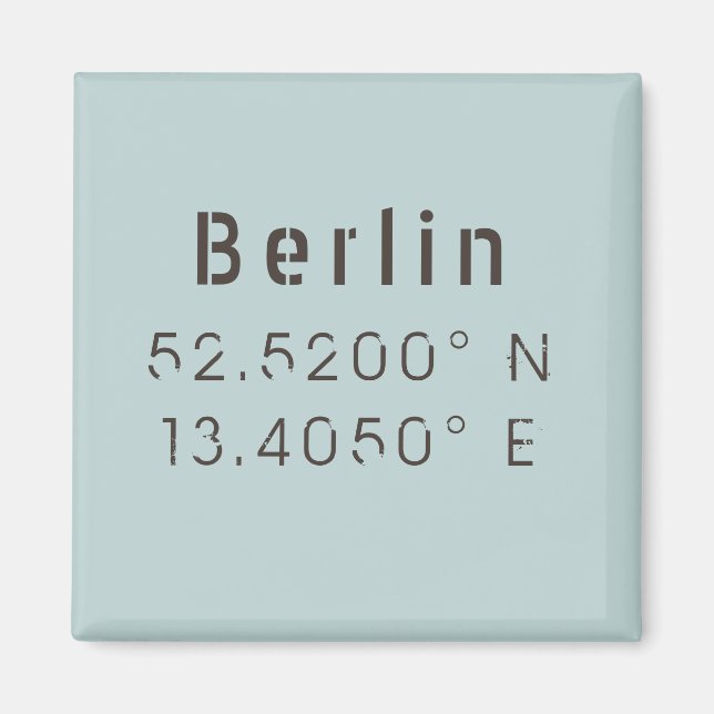 Aimant Longitude de la Latitude de Berlin (Devant)