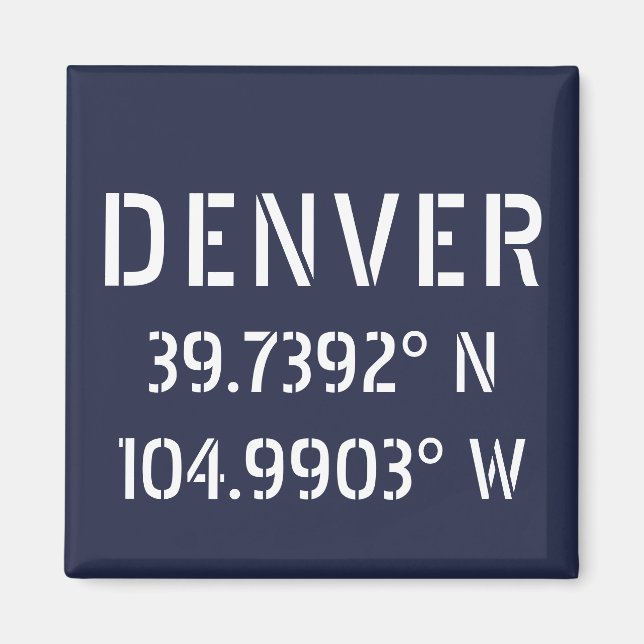 Aimant Longitude de la latitude de Denver (Devant)