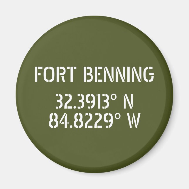 Aimant Longitude de la latitude de Fort Benning (Devant)