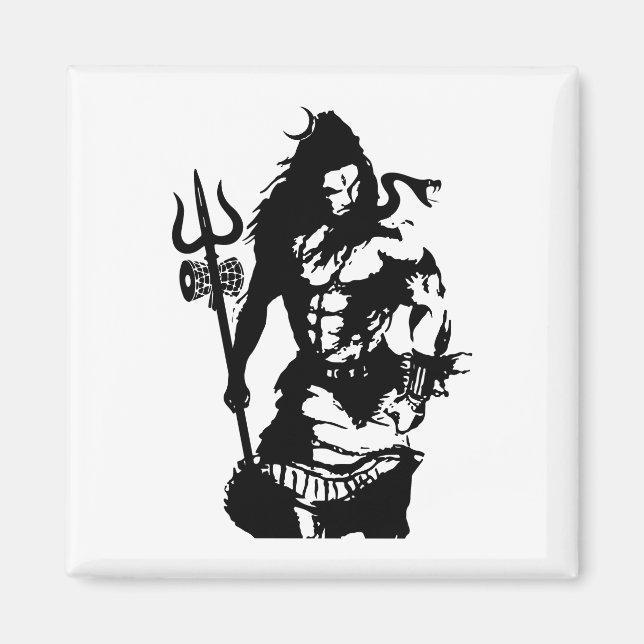 Aimant Lord Shiva Art Angry Trishul (Devant)