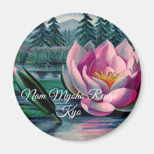 Aimant Lotus Nam Myoho Renge Kyo Bouddhiste