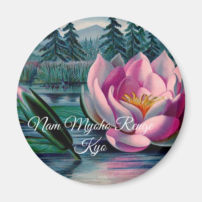 Aimant Lotus Nam Myoho Renge Kyo Bouddhiste (Devant)