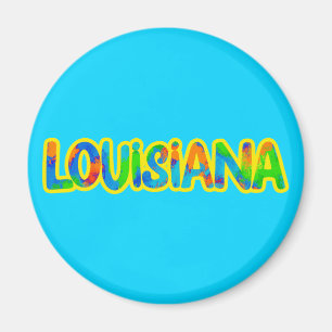 Aimant Louisiane couleurs de Madi Gras et de la nourritur