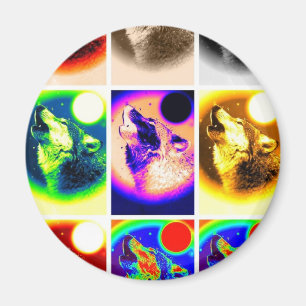 Aimant Loup d'art pop