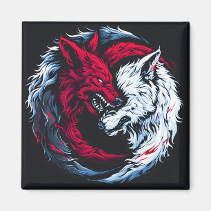 Aimant Loup lunaire double sauvage