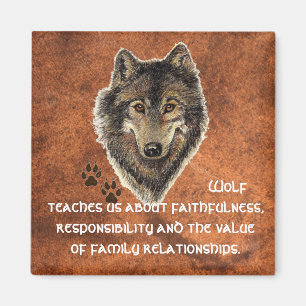 Aimant Loup, Totem animal loup, Guide de la nature
