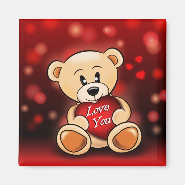 Aimant L'ourson t'aime Magnet (Front)