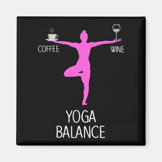Aimant Louveur de vin et de café Yoga (Devant)