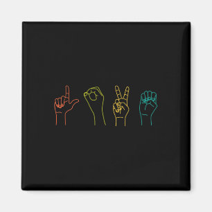 Aimant Love ASL Langue des signes Alphabet Valentines Jou