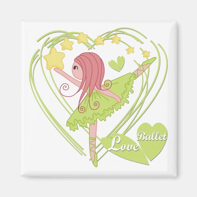 Aimant Love Ballet Tshirts et cadeaux (Devant)