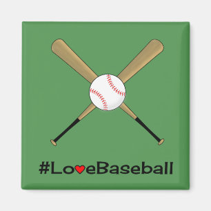 Aimant Love baseball hashtag slogan sport green