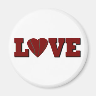 Aimant Love basket-ball avec coeur rouge
