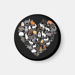 Aimant Love Bunnies Funny Coeur lapin