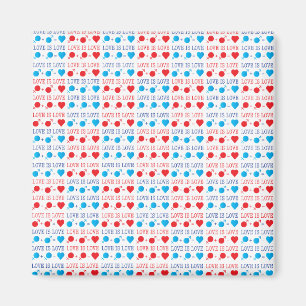 Aimant LOVE est une citation LOVE en rouge et bleu