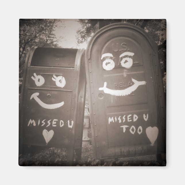 Aimant love mailboxes : vous m'avez manqué (Devant)