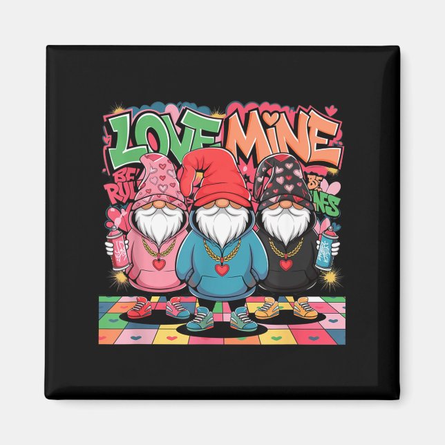 Aimant Love Mine Gnomes Urban Street Art Valentines Graff (Devant)