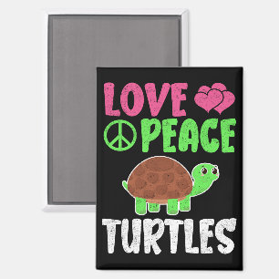 Aimant Love Peace Turtles Cute Zoo Animaux Tortues Lover