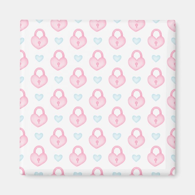 Aimant Love Pink Locker Key pour le Motif de Valentine (Devant)