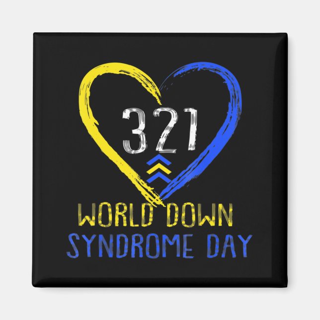Aimant Love World Down Syndrome Journée de sensibilisatio (Devant)