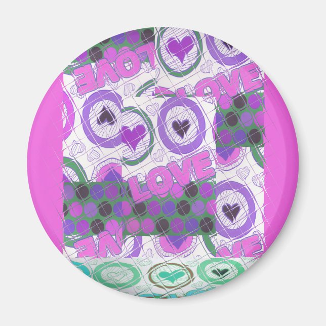 Aimant Lovely Love Heart Motif Art Imprimer (Devant)