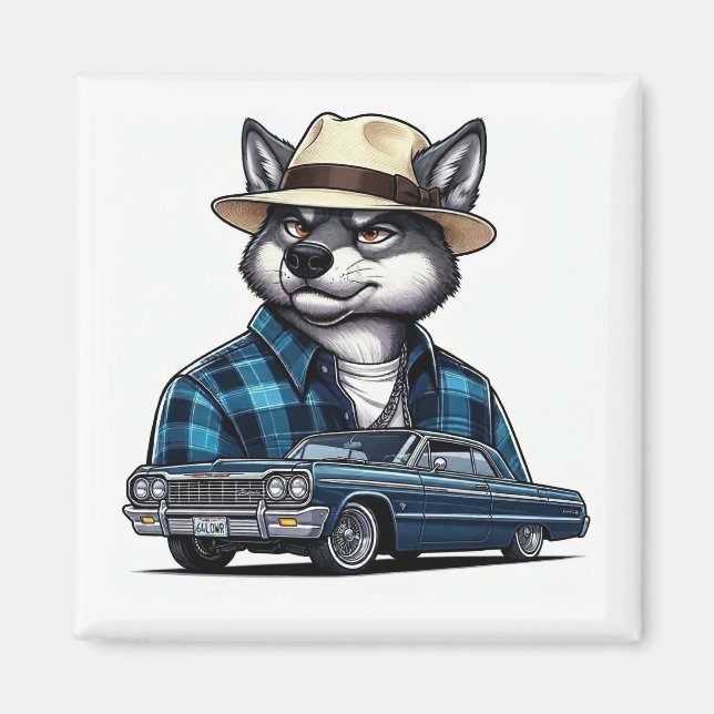 Aimant Lowrider Wolf (Devant)