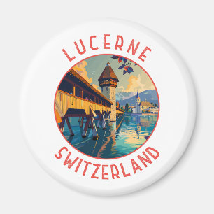 Aimant Lucerne Suisse Retro Cercle détendu