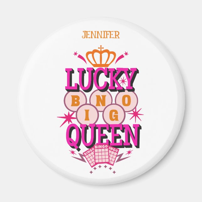 Aimant Lucky Bingo Queen /nom modifiable (Devant)