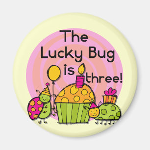 Aimant Lucky Bug Cupcake 3e Anniversaire Tshirts et cadea