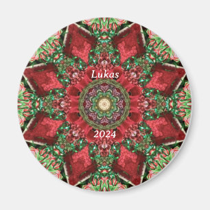 Aimant LUKAS 2024 ~ Kaleidoscope rouge, vert et jaune ~