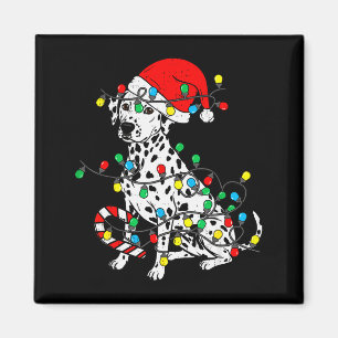 Aimant Lumières de Noël Chien Dalmatien Santa Xmas Animal
