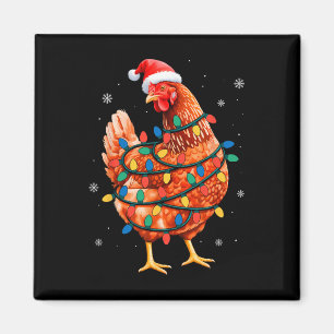 Aimant Lumières de sapin de Noël de poulet Ferme Animal S