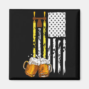 Aimant Lun à vendredi drapeau américain bière drôle pour