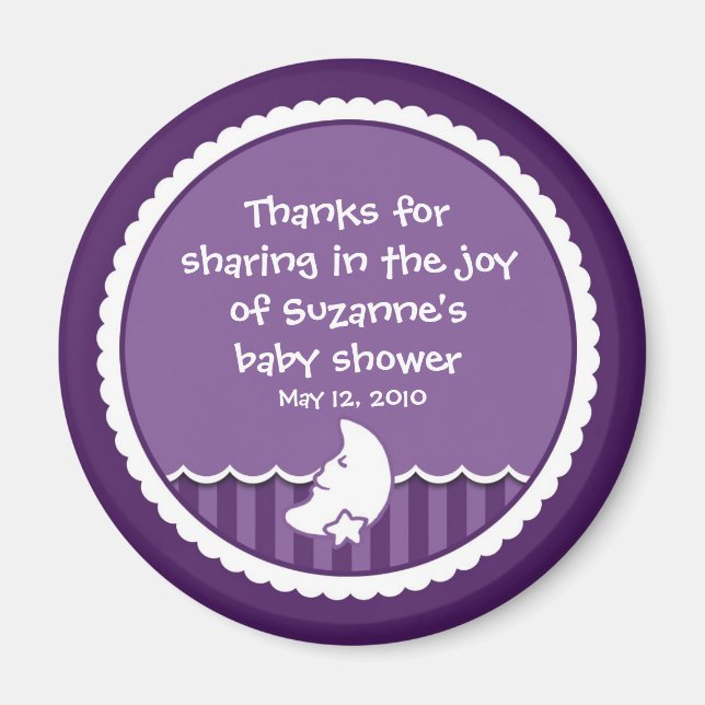 Aimant Lune et étoile (violet foncé) (Devant)