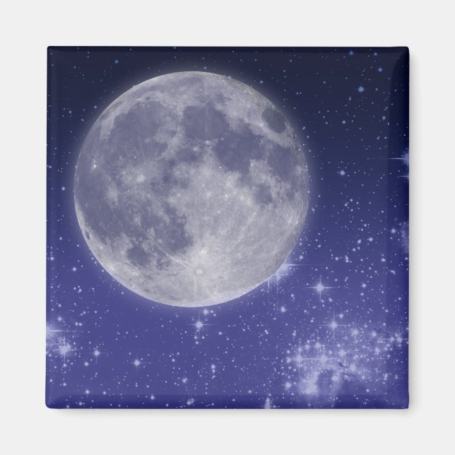 Aimant Lune et étoiles brillantes (Devant)