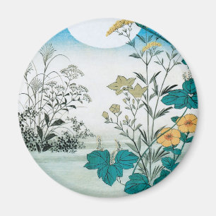 Aimant Lune et fleurs