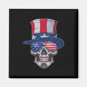 Aimant Lunettes de soleil crâne de sucre USA Flag Memoria