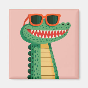 Aimant Lunettes de soleil de crocodile drôle Mignon anima