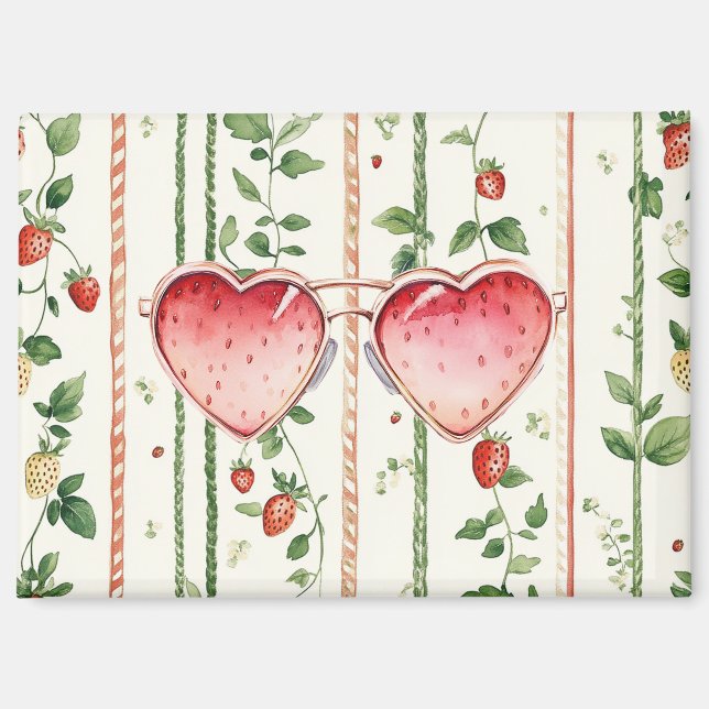 Aimant Lunettes de soleil Strawberry Heart (Recto)