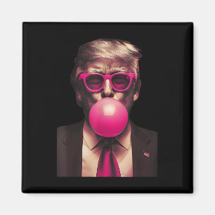 Aimant Lunettes roses Trump Bubble Gum Chemise Vote Prési
