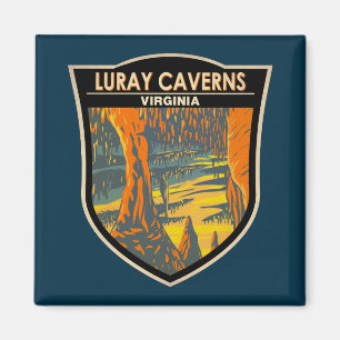 Aimant Luray Caverns Virginia Travel Art Badge