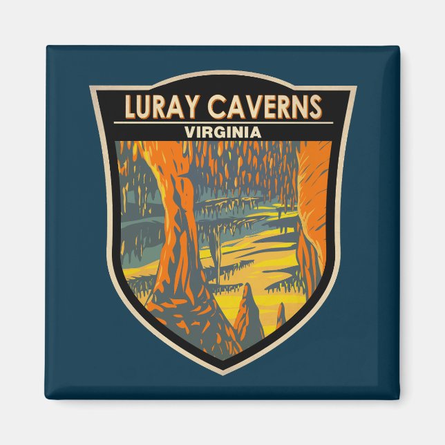 Aimant Luray Caverns Virginia Travel Art Badge (Devant)
