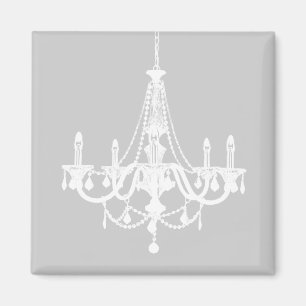 Aimant Lustre blanc et gris chic