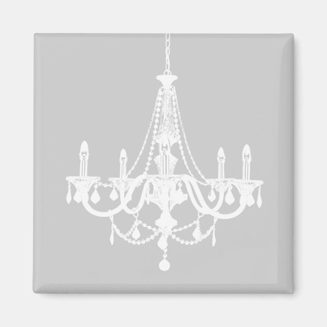 Aimant Lustre blanc et gris chic (Devant)