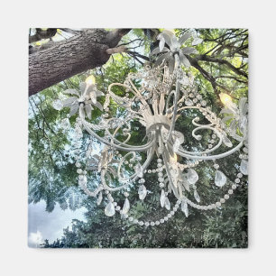 Aimant Lustre en cristal blanc chic minable