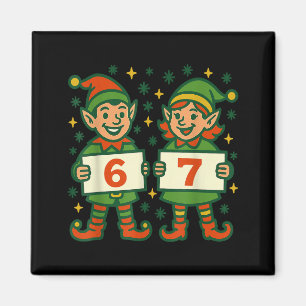 Aimant Lutin de Noël 6 7 Mème Drôle de fêtes Elfes Gen Al